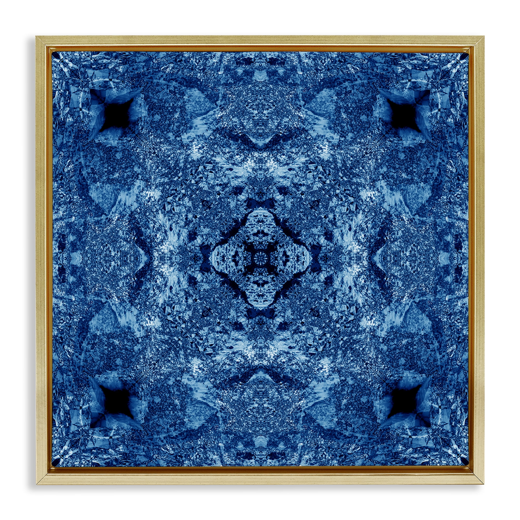 Stupell Industries Detailed Mosaic Motif Abstract Painting Gold Floater Framed Canvas Art Print Wall Art, 18 x 18