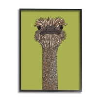 Stupell Industries Detailed Ostrich Bird Floral Petal Fractal Shapes Graphic Art Black Framed Art Print Wall Art, Design by Valentina Harper