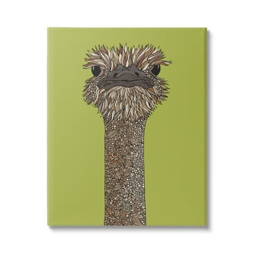 Stupell Industries Detailed Ostrich Bird Floral Petal Fractal Shapes Graphic Art Gallery Wrapped Canvas Print Wall Art, Design by Valentina Harper