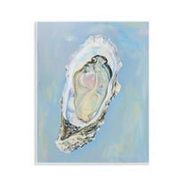 Stupell Industries Detailed Oyster on Blue Animals Painting Unframed Art Print Wall Art, 11 x 14