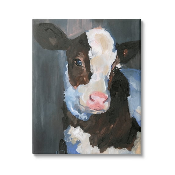 Stupell Industries Detailed Painterly Country Cow Calf Cattle Portrait Paintings Gallery-Wrapped Canvas Print Wall Art, 30x40, by Jennifer Paxton Parker