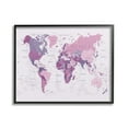 thumbnail image 1 of Stupell Industries Detailed Pink World Map Town & City Painting Black Framed Art Print Wall Art, 20 x 16, 1 of 9