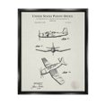 thumbnail image 1 of Stupell Industries Detailed Plane Aircraft Chart Graphic Art Jet Black Floating Framed Canvas Print Wall Art, Design by Karl Hronek, 1 of 6