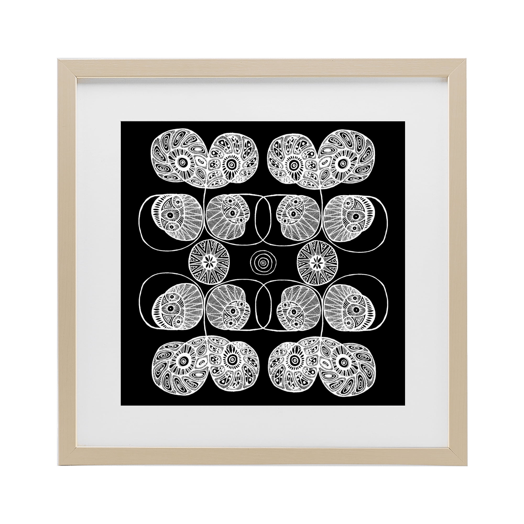 Stupell Industries Detailed Rounded Elementals Birch Framed Print Under Glass, design by El Perkin