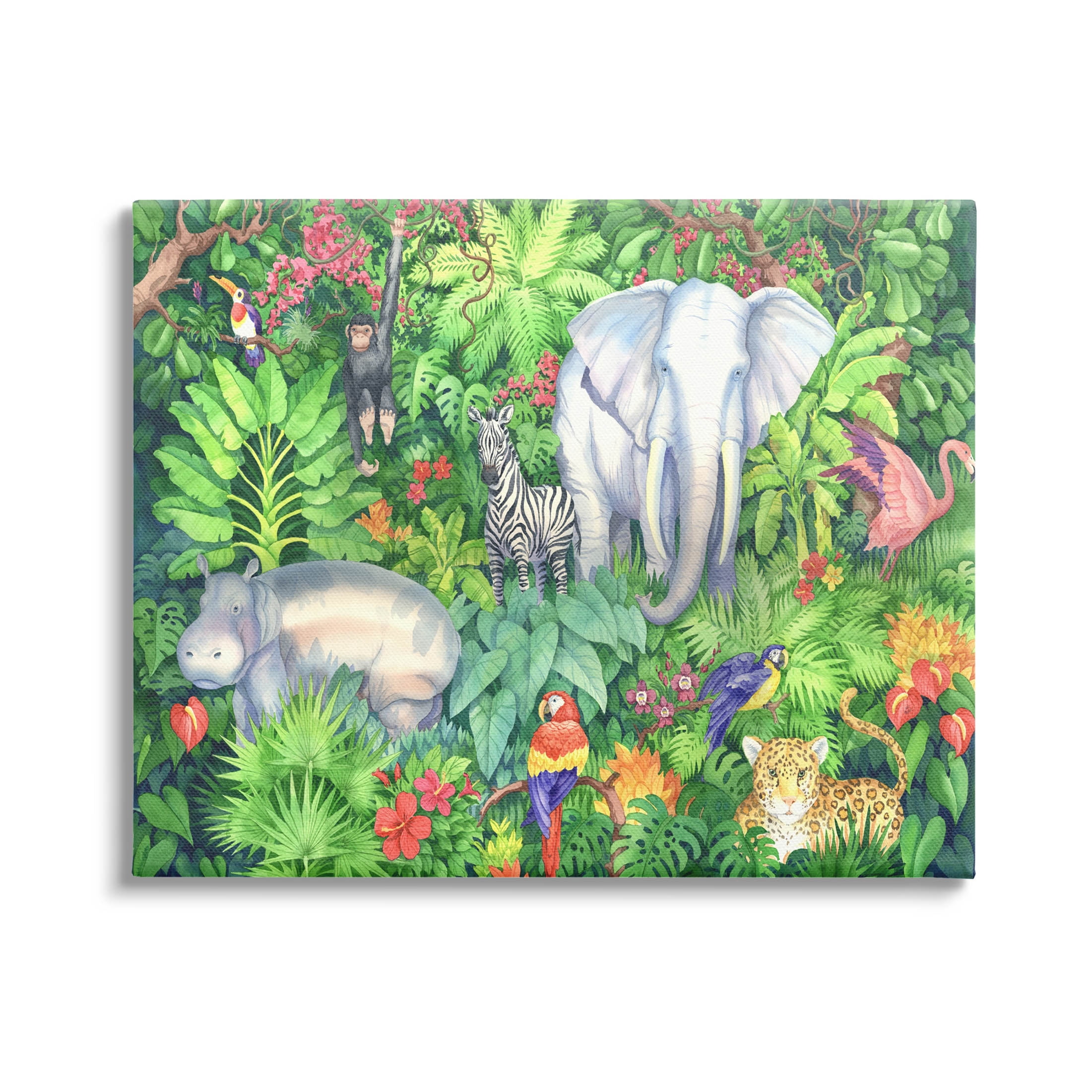 Stupell Industries Detailed Safari Animal Jungle Painting Gallery Wrapped Canvas Print Wall Art, Design by Paul Brent