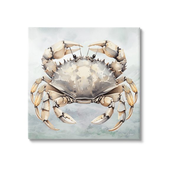 Stupell Industries Detailed Sea Crab Animals & Insects Painting Gallery Wrapped Canvas Art Print Wall Art, 24 x 24