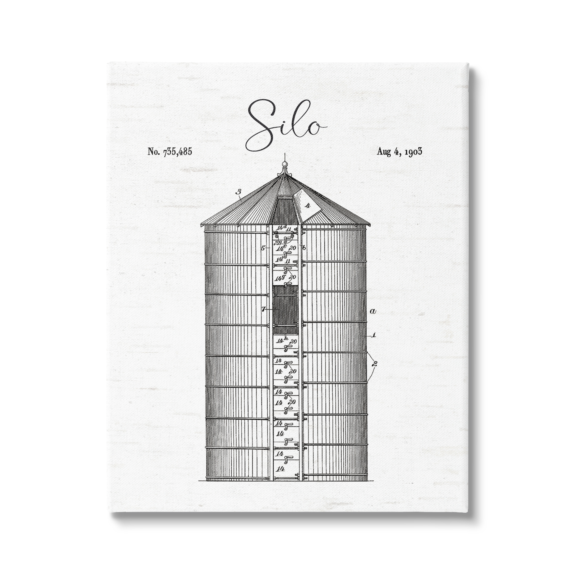 Stupell Industries Detailed Silo Diagram Rustic Countryside Farm Structure Graphic Art Gallery Wrapped Canvas Print Wall Art, Design by Lettered and Lined
