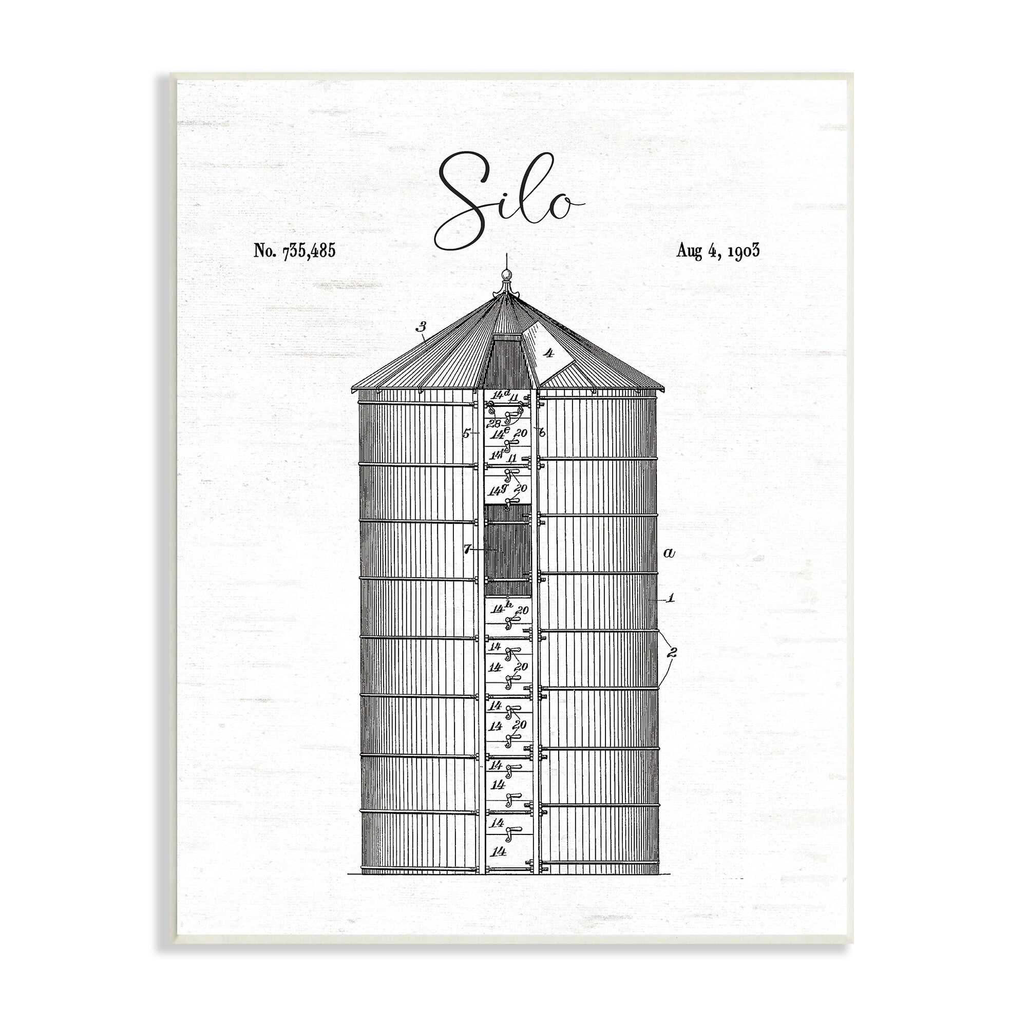 Stupell Industries Detailed Silo Diagram Rustic Countryside Farm ...