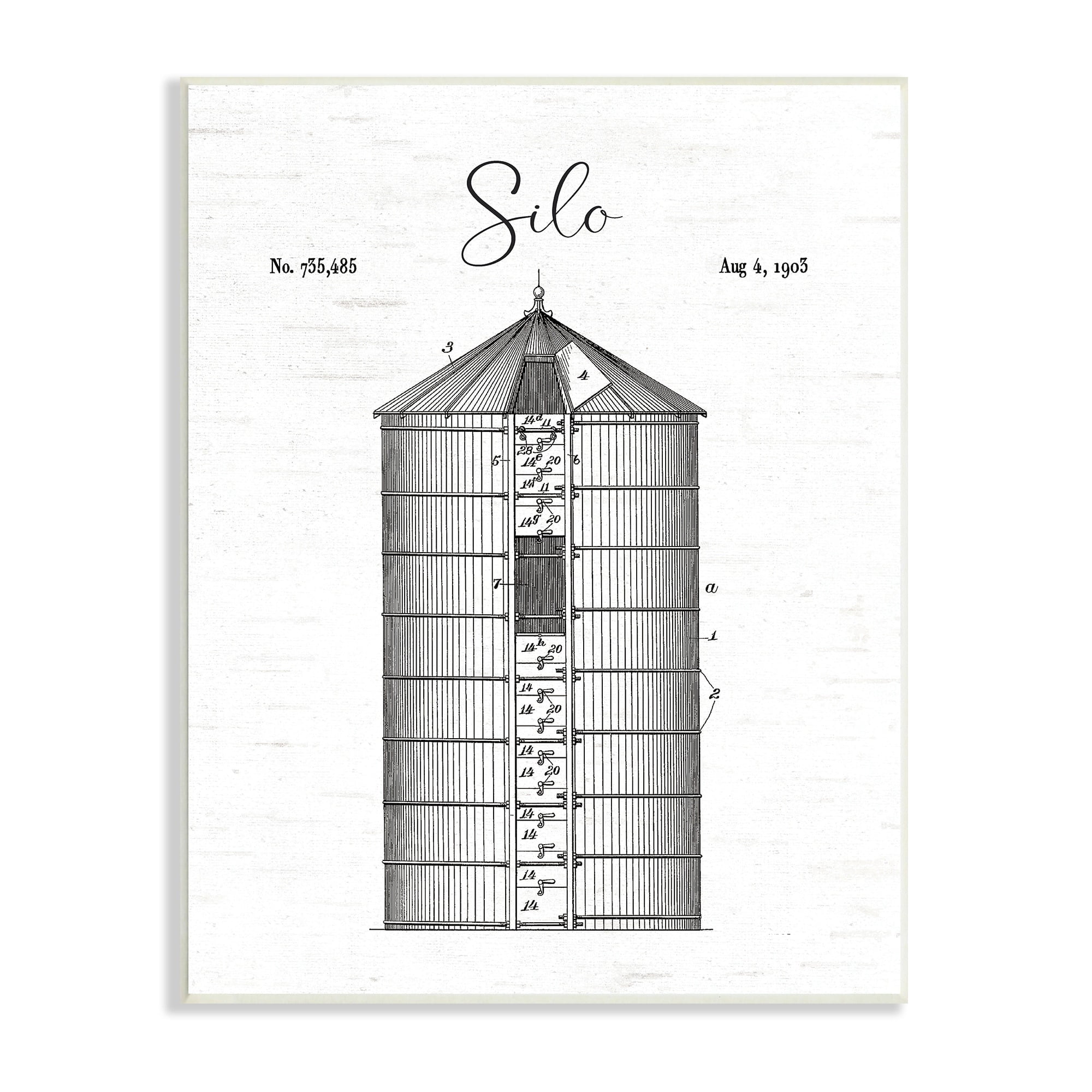 Stupell Industries Detailed Silo Diagram Rustic Countryside Farm Structure Graphic Art Unframed Art Print Wall Art, Design by Lettered and Lined