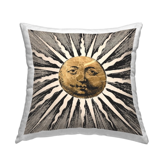 Stupell Industries Detailed Sun Face Decorative Printed Throw Pillow, 18 x 18
