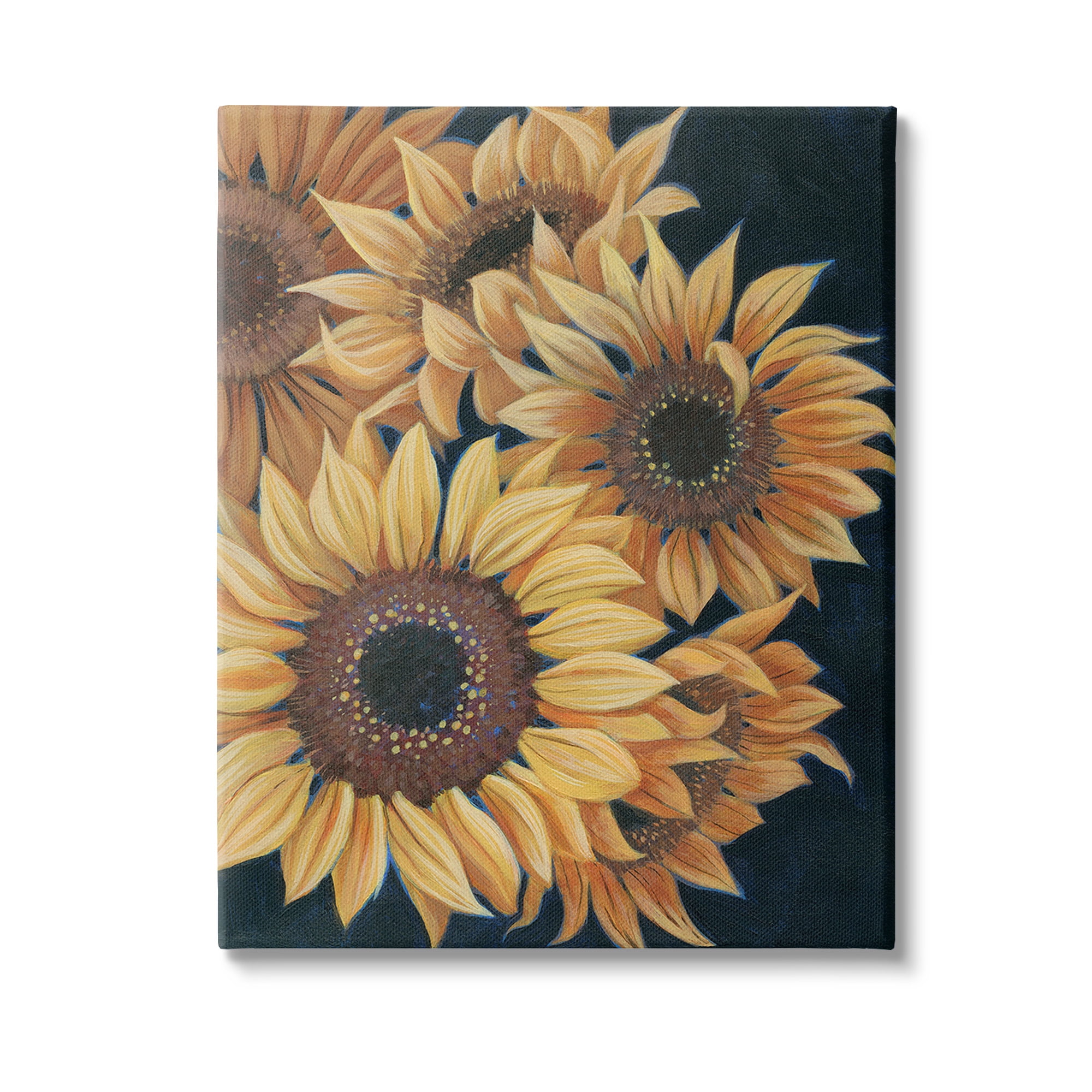 Stupell Industries Detailed Sunflower Blooms Botanical & Floral Painting Gallery Wrapped Canvas Art Print Wall Art, 24 x 30