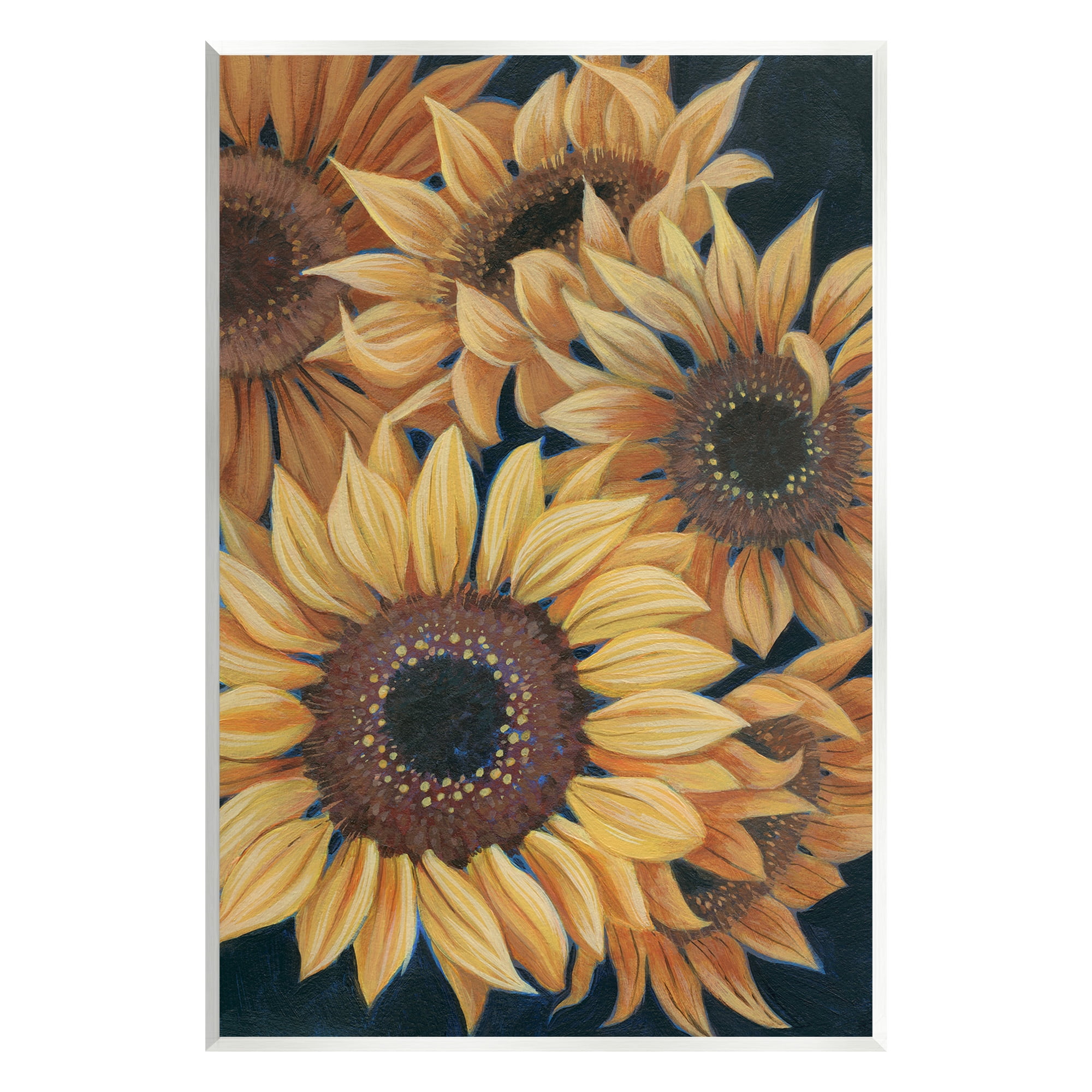 Stupell Industries Detailed Sunflower Blooms Botanical & Floral Painting Unframed Art Print Wall Art, 13 x 19