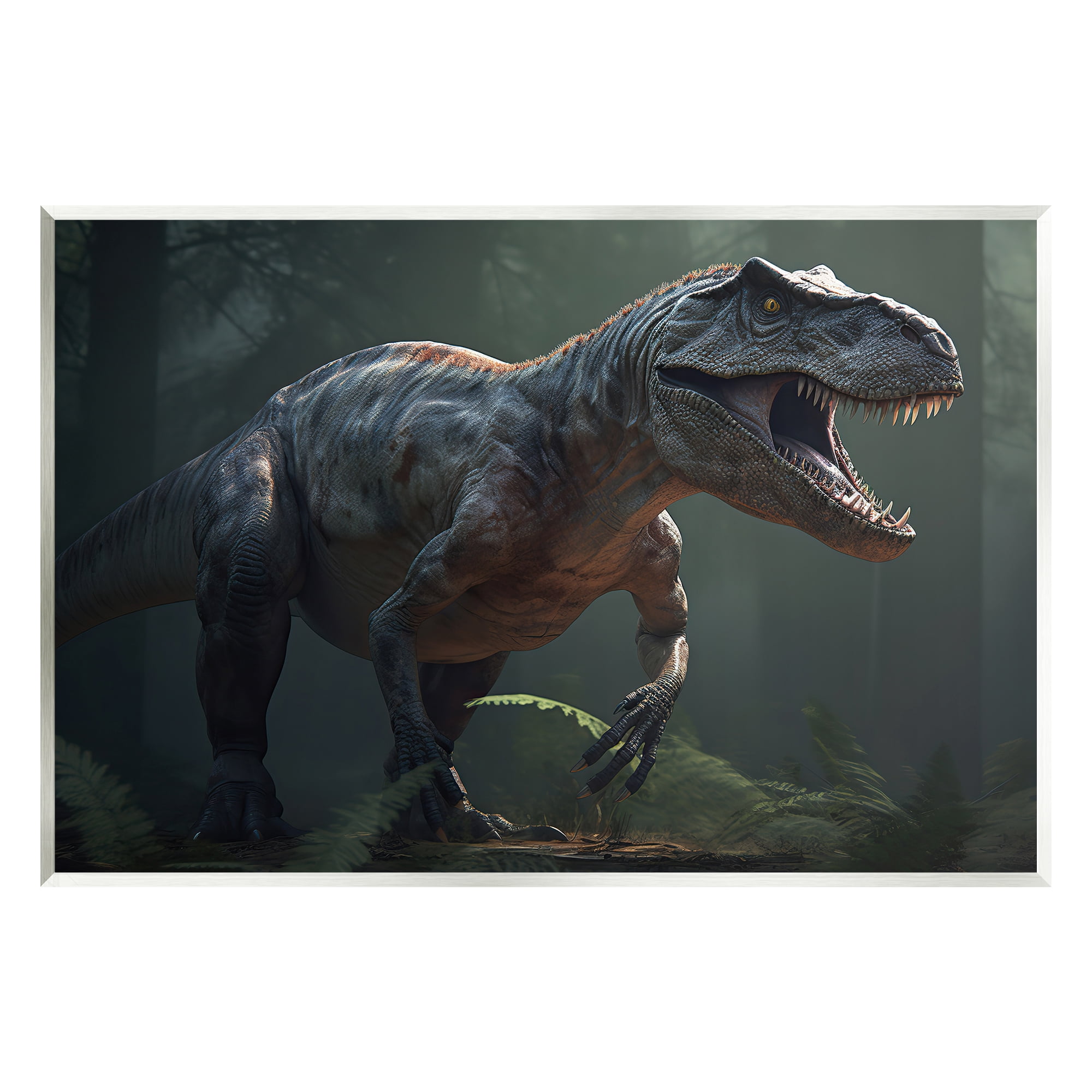 Stupell Industries Detailed T-Rex Portrait Animals & Insects Painting Unframed Art Print Wall Art, 19 x 13