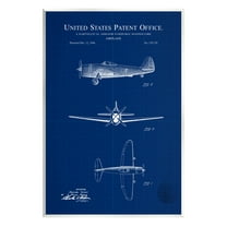 Stupell Industries Detailed US Airplane Blueprint Graphic Art Unframed Art Print Wall Art, Design by Karl Hronek