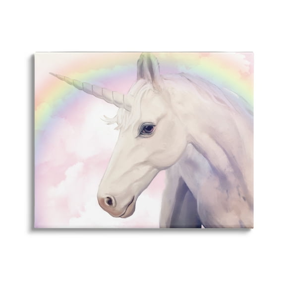 Stupell Industries Detailed Unicorn Horse Horn Shining Rainbow Clouds Graphic Art Gallery Wrapped Canvas Print Wall Art, Design by Ziwei Li