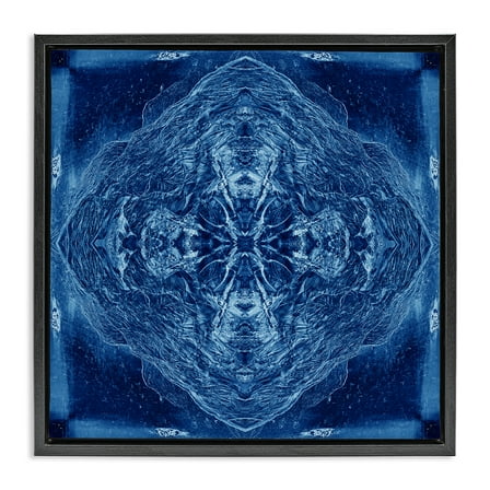 Stupell Industries Detailed Uniform Pattern Abstract Painting Black Floater Framed Canvas Art Print Wall Art, 18 x 18