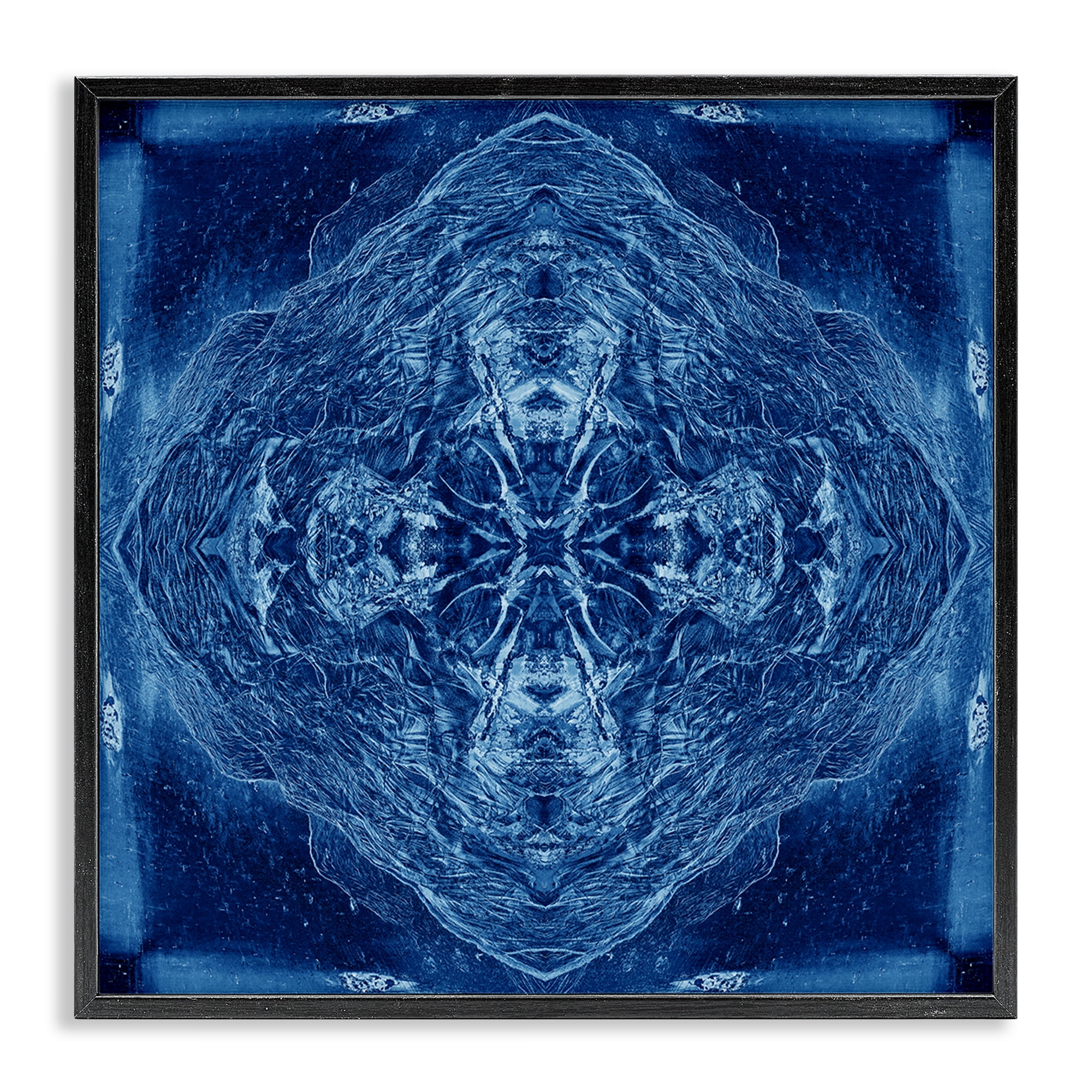 Stupell Industries Detailed Uniform Pattern Abstract Painting Black Framed Art Print Wall Art, 17 x 17