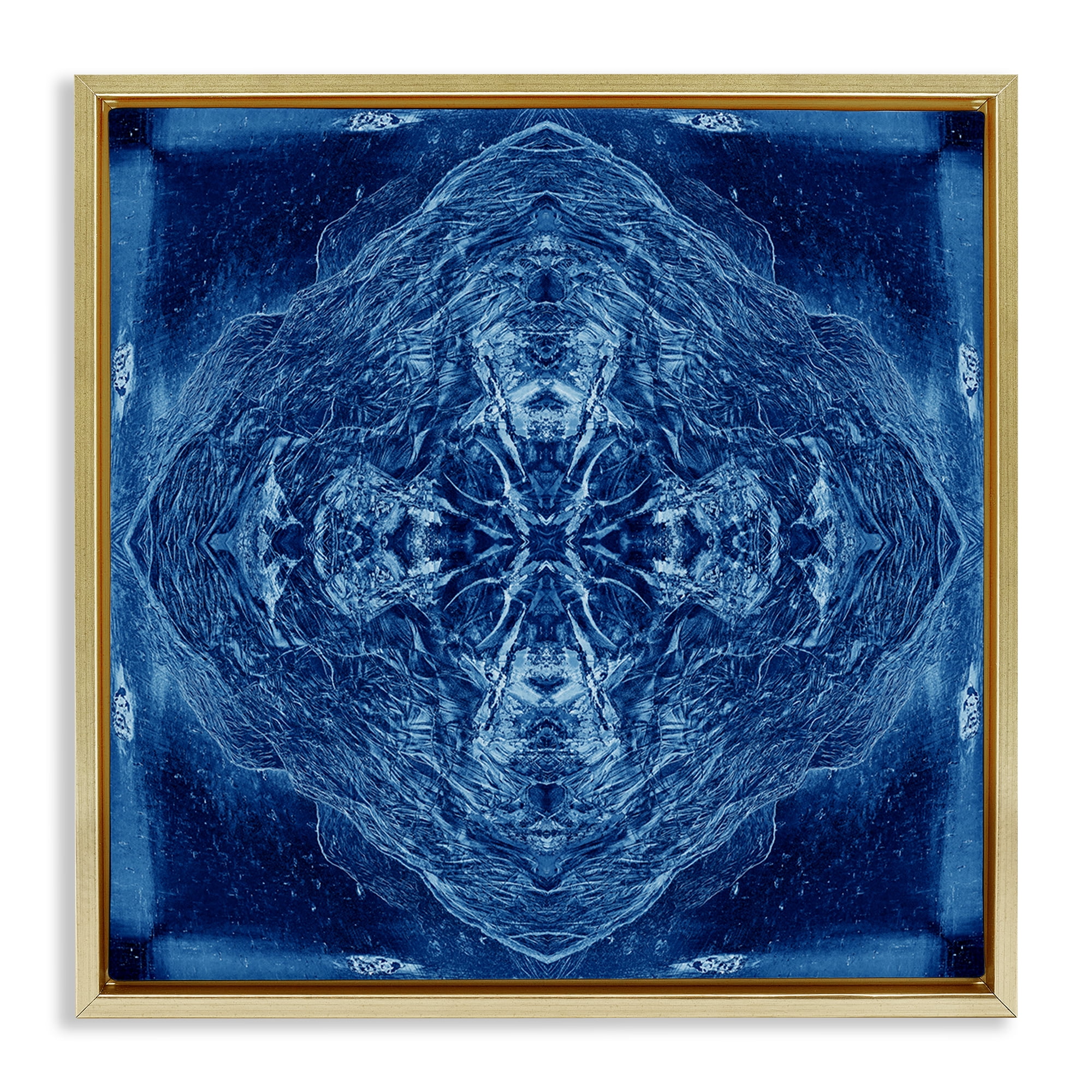 Stupell Industries Detailed Uniform Pattern Abstract Painting Gold Floater Framed Canvas Art Print Wall Art, 18 x 18