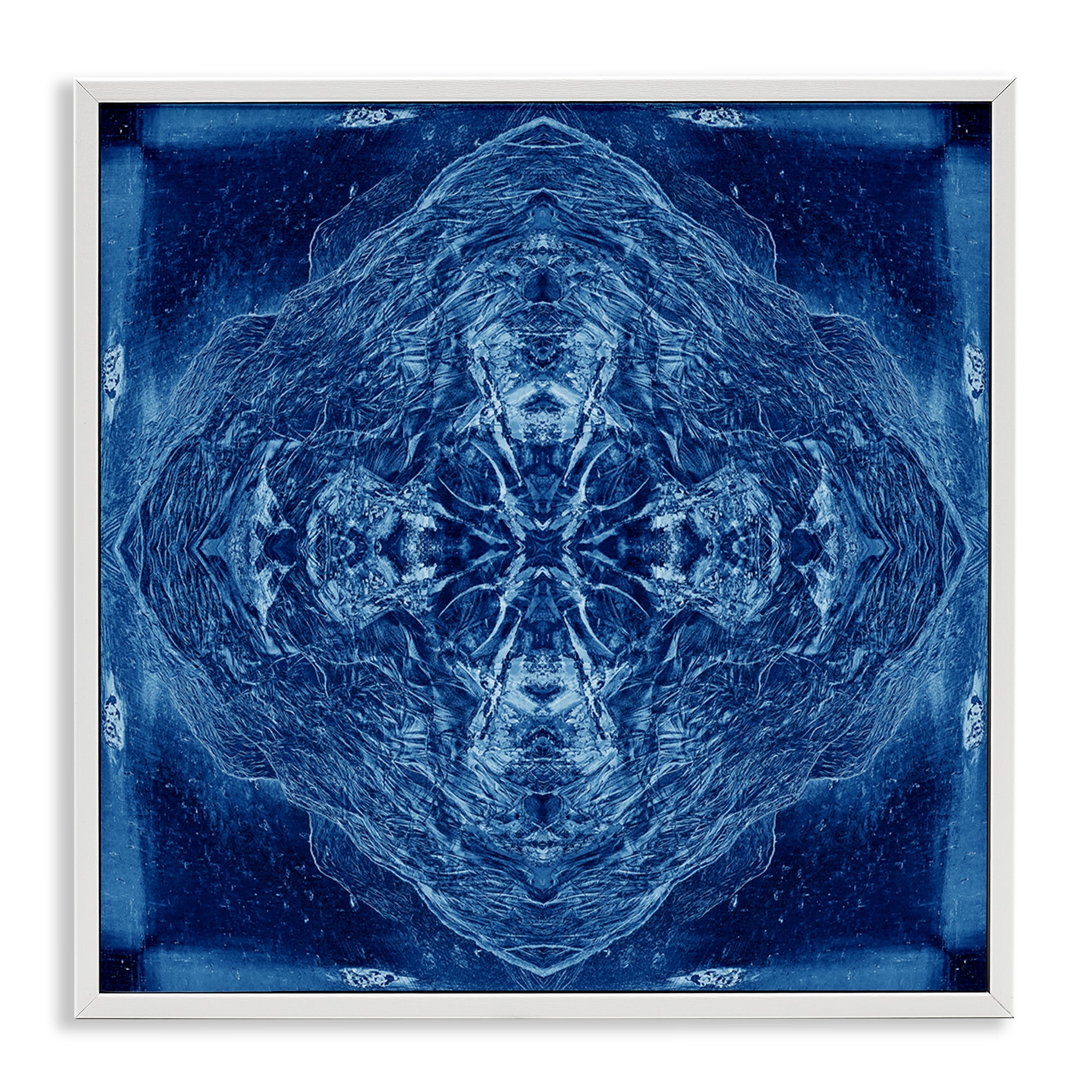 Stupell Industries Detailed Uniform Pattern Abstract Painting White Framed Art Print Wall Art, 24 x 24