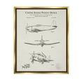 thumbnail image 1 of Stupell Industries Detailed Vintage Plane Patent Graphic Art Metallic Gold Floating Framed Canvas Print Wall Art, Design by Karl Hronek, 1 of 6