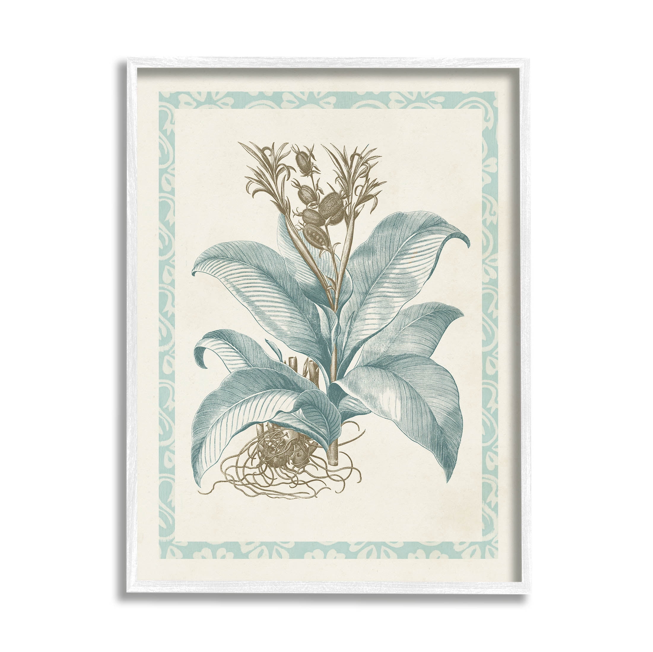 Stupell Industries Detailed Wild Herb Flower Graphic Art White Framed Art Print Wall Art, Design by Vision Studio