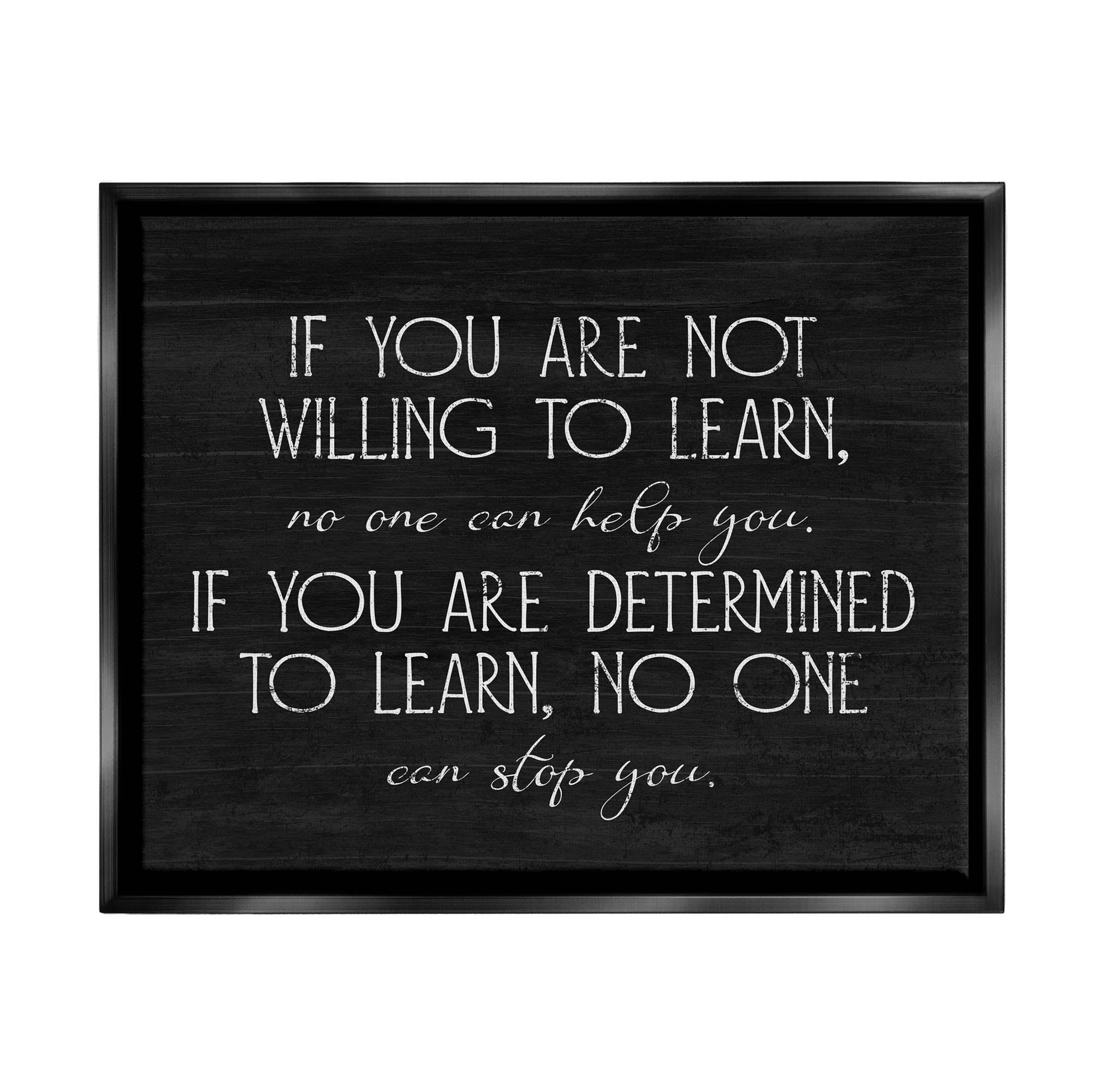 Black Floater Framed Motivational Quote Canvas Print, 21 x 17