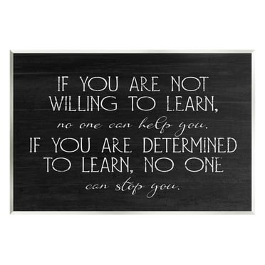 Stupell Industries Determined To Learn Motivational Graphic Art Unframed Art Print Wall Art, Design by Lil' Rue