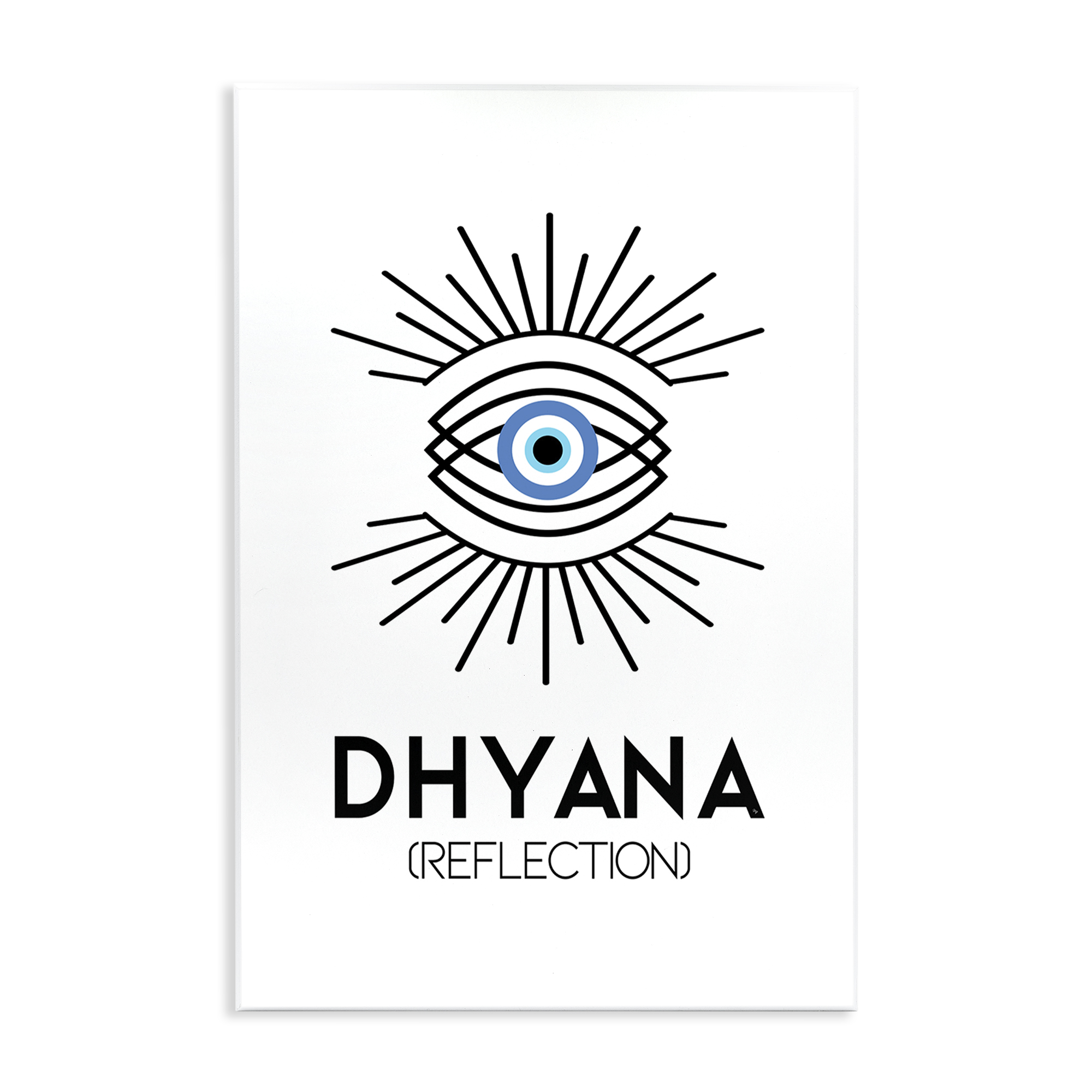 Stupell Industries Dhyana Reflection Eye Text & Numbers Painting Unframed Art Print Wall Art, 13 x 19