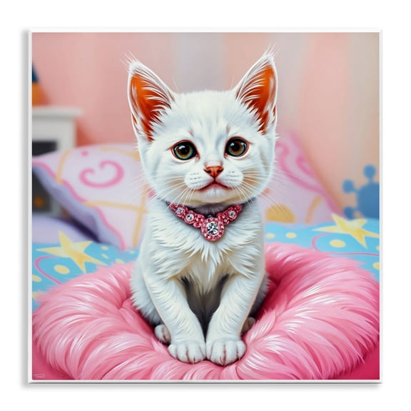 Stupell Industries Diamonds & Cuddles Kitten Wall Plaque Art design by Tabz Jones, 12 x 12