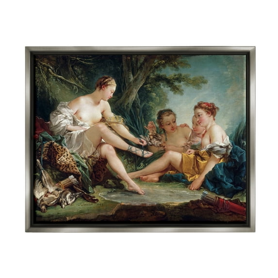 Stupell Industries Diana After the Hunt Francois Boucher Classic Painting Painting Luster Gray Floating Framed Canvas Print Wall Art, Design by one1000paintings