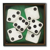 Stupell Industries Dice on Casino Table Sports Painting Black Framed Art Print Wall Art, 12 x 12