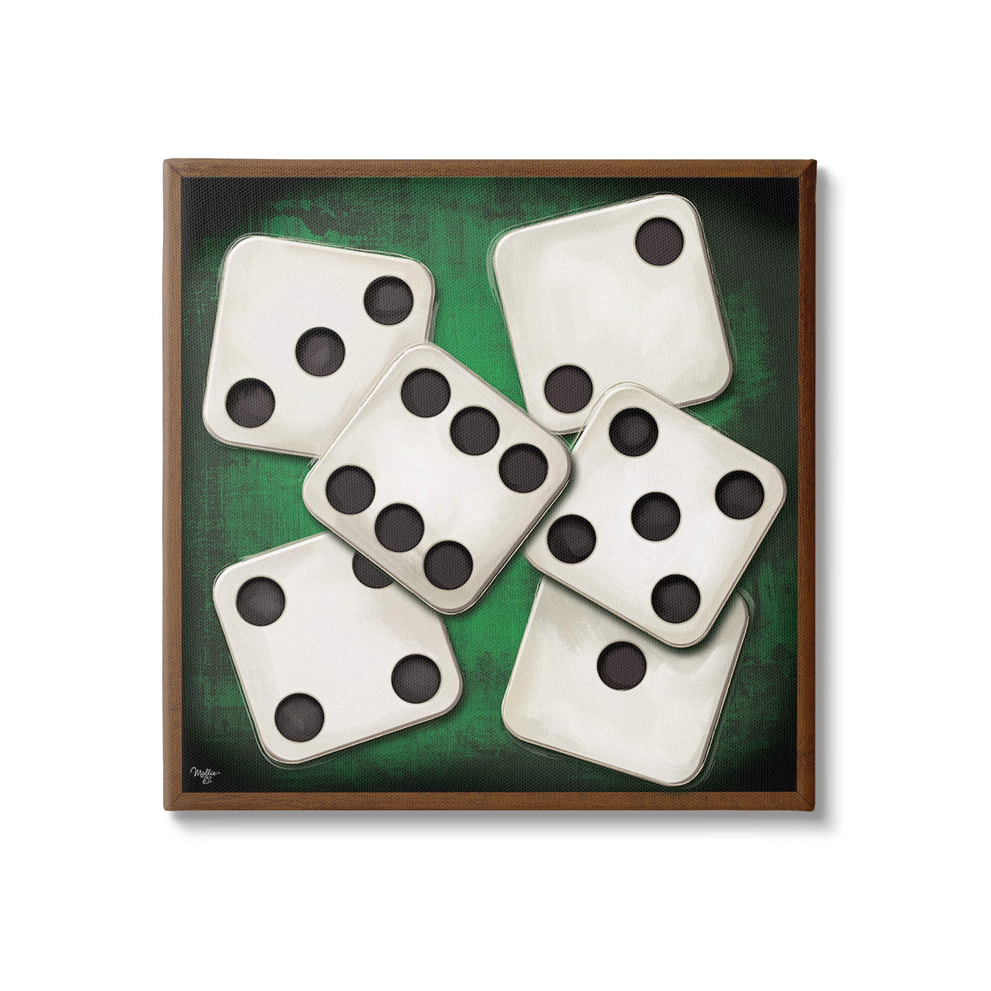 Stupell Industries Dice on Casino Table Sports Painting Gallery Wrapped Canvas Art Print Wall Art, 36 x 36