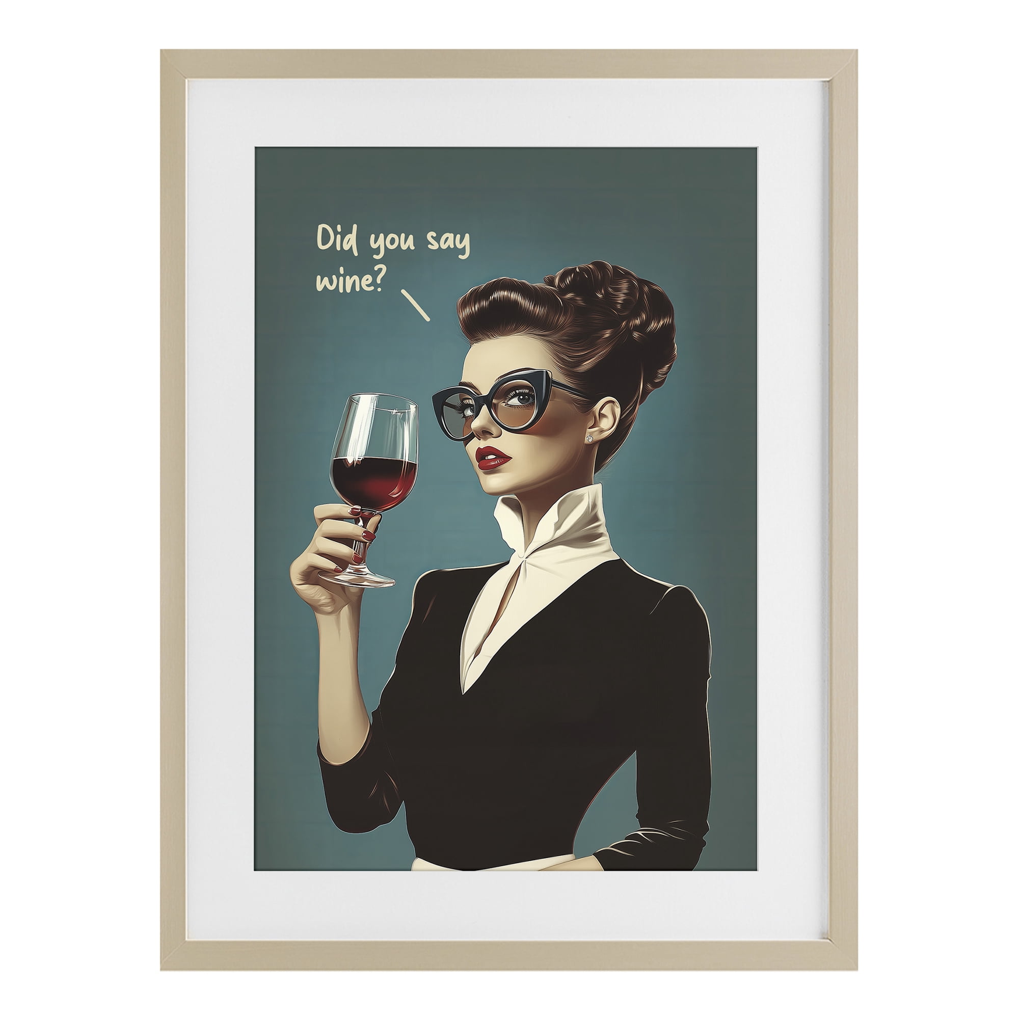 Stupell Industries Did You Say Wine Birch Framed Print Under Glass, design by Andreas Magnusson