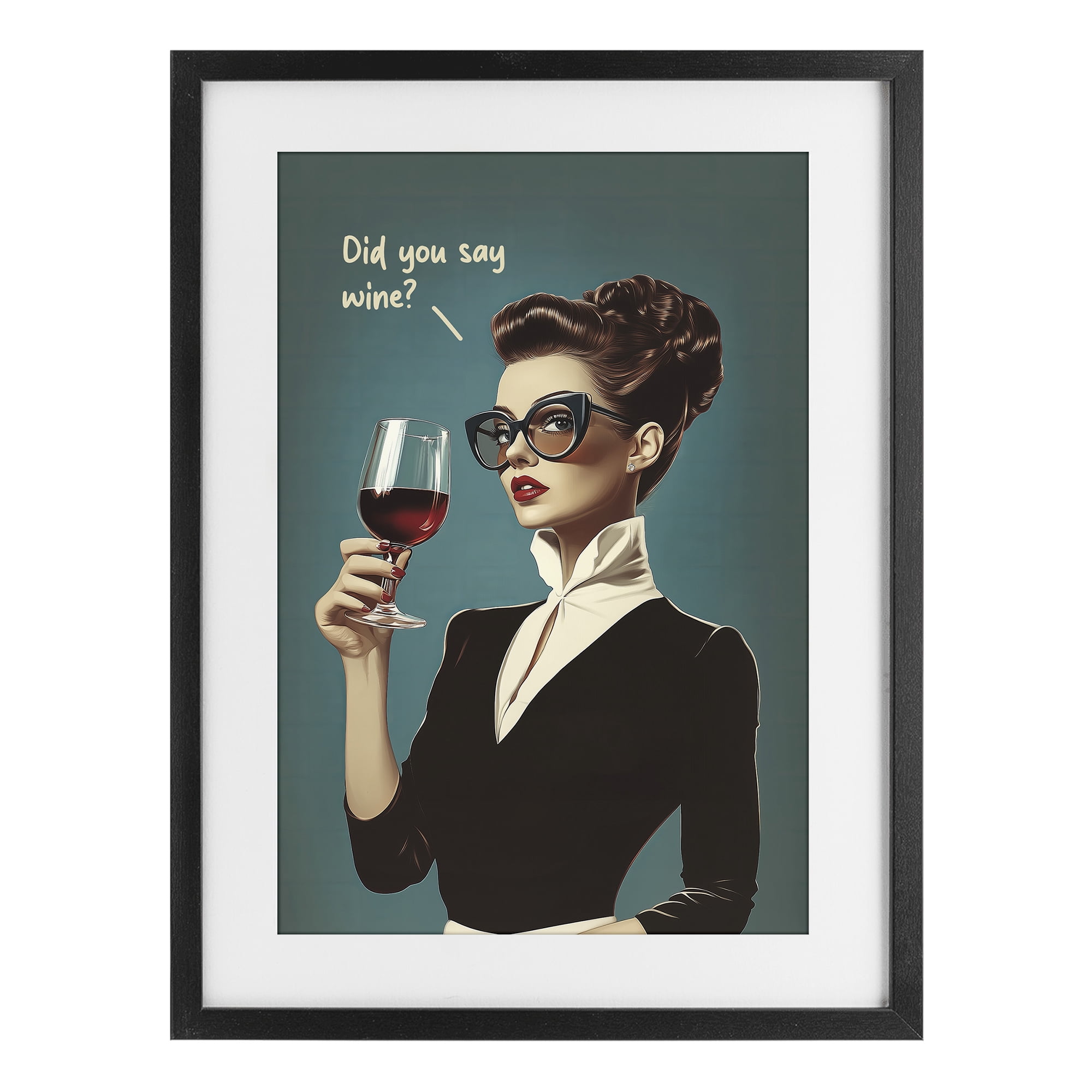 Stupell Industries Did You Say Wine Black Framed Print Under Glass, design by Andreas Magnusson