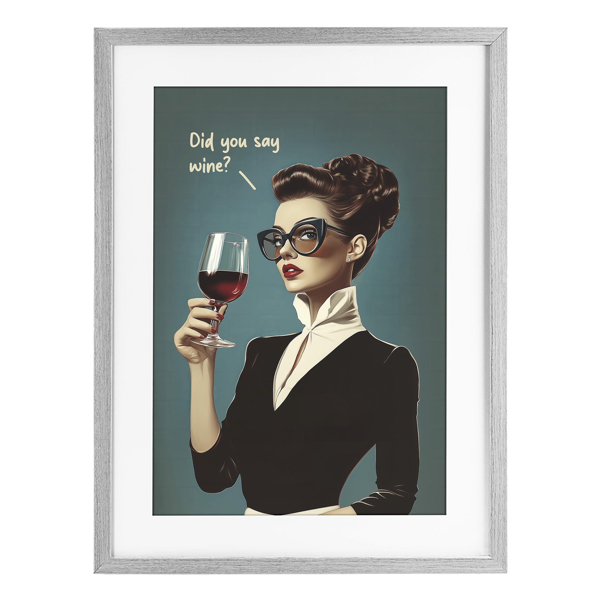 Stupell Industries Did You Say Wine Gray Framed Print Under Glass, design by Andreas Magnusson