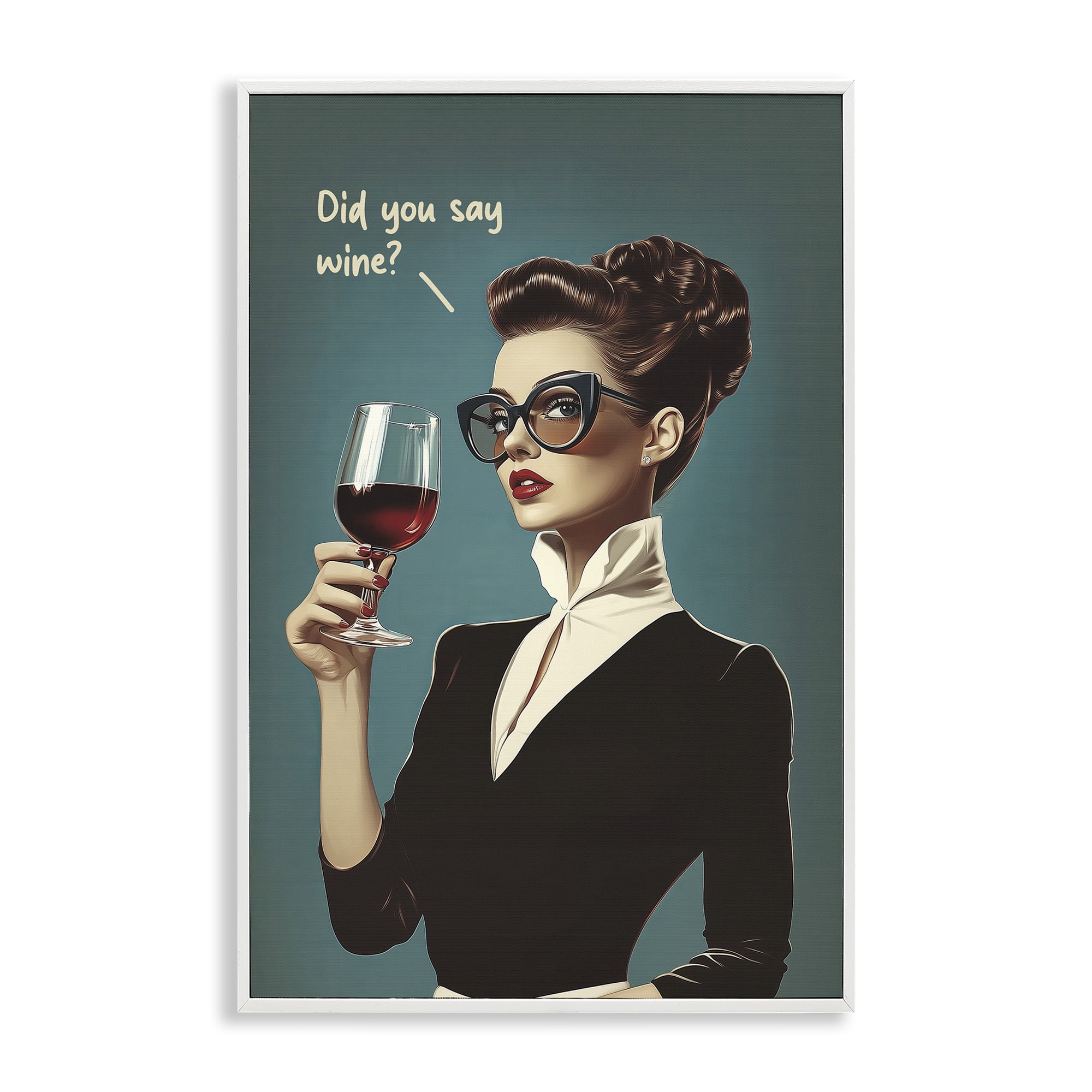 Stupell Industries Did You Say Wine White Framed Giclee Art, design by Andreas Magnusson