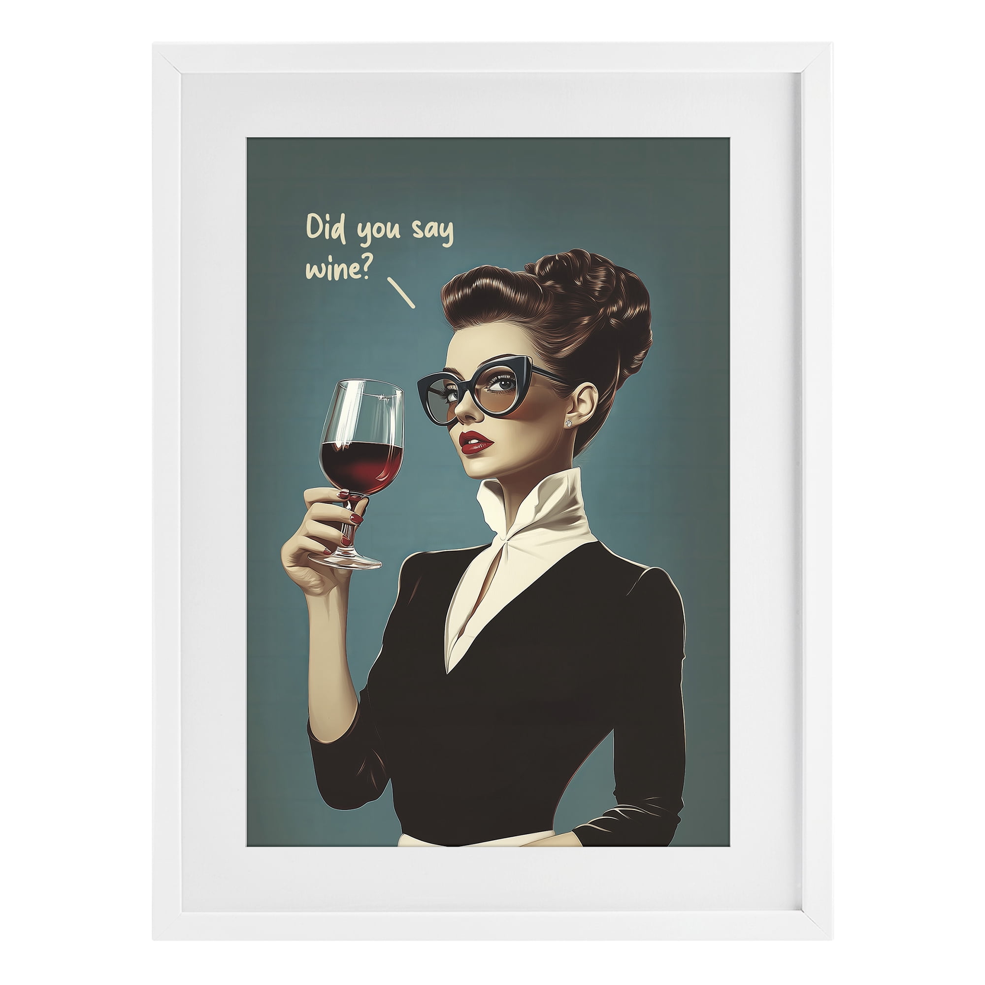 Stupell Industries Did You Say Wine White Framed Print Under Glass, design by Andreas Magnusson