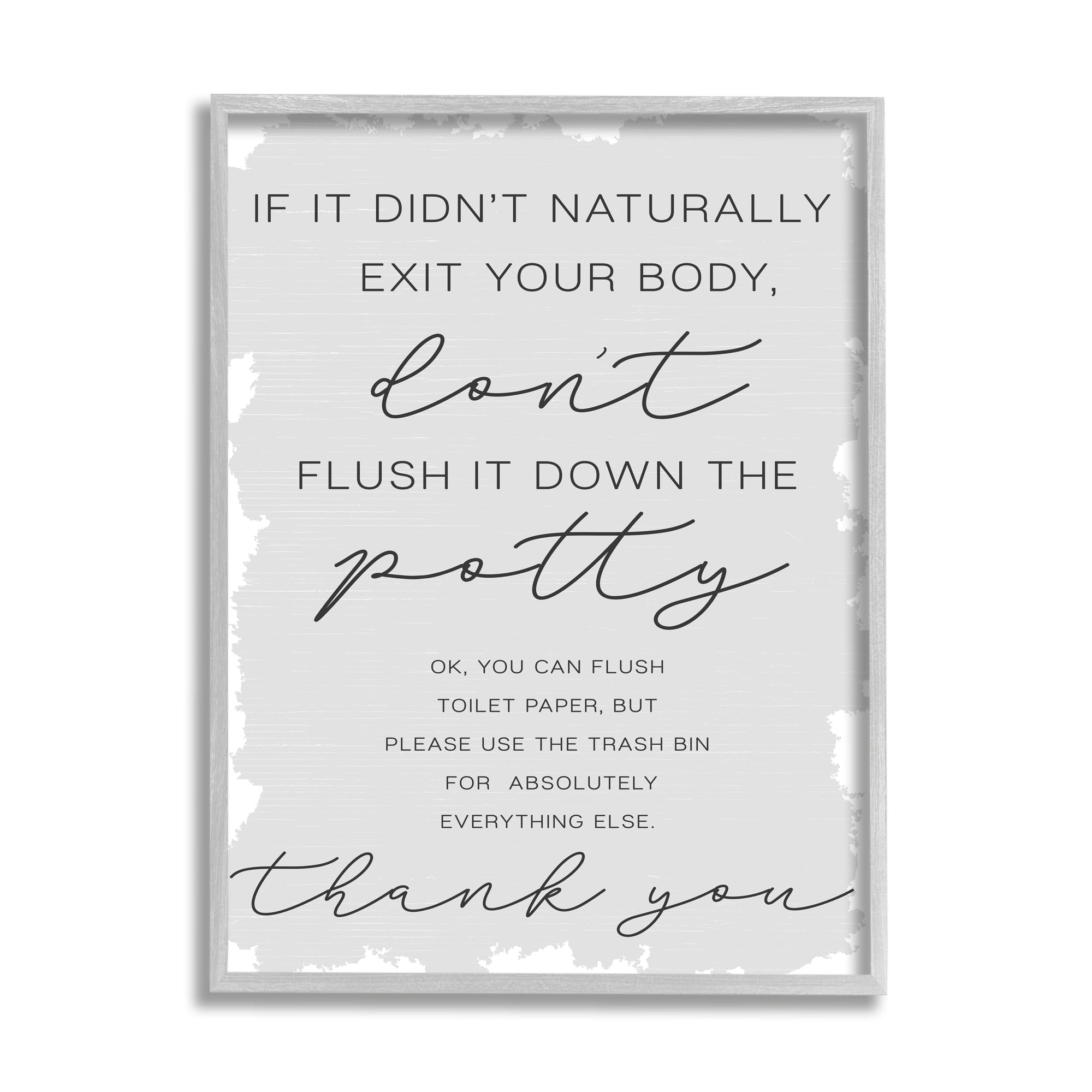 Stupell Industries Didn't Naturally Exit Body Don't Flush Potty Phrase, 16 x 20, Design by Daphne Polselli