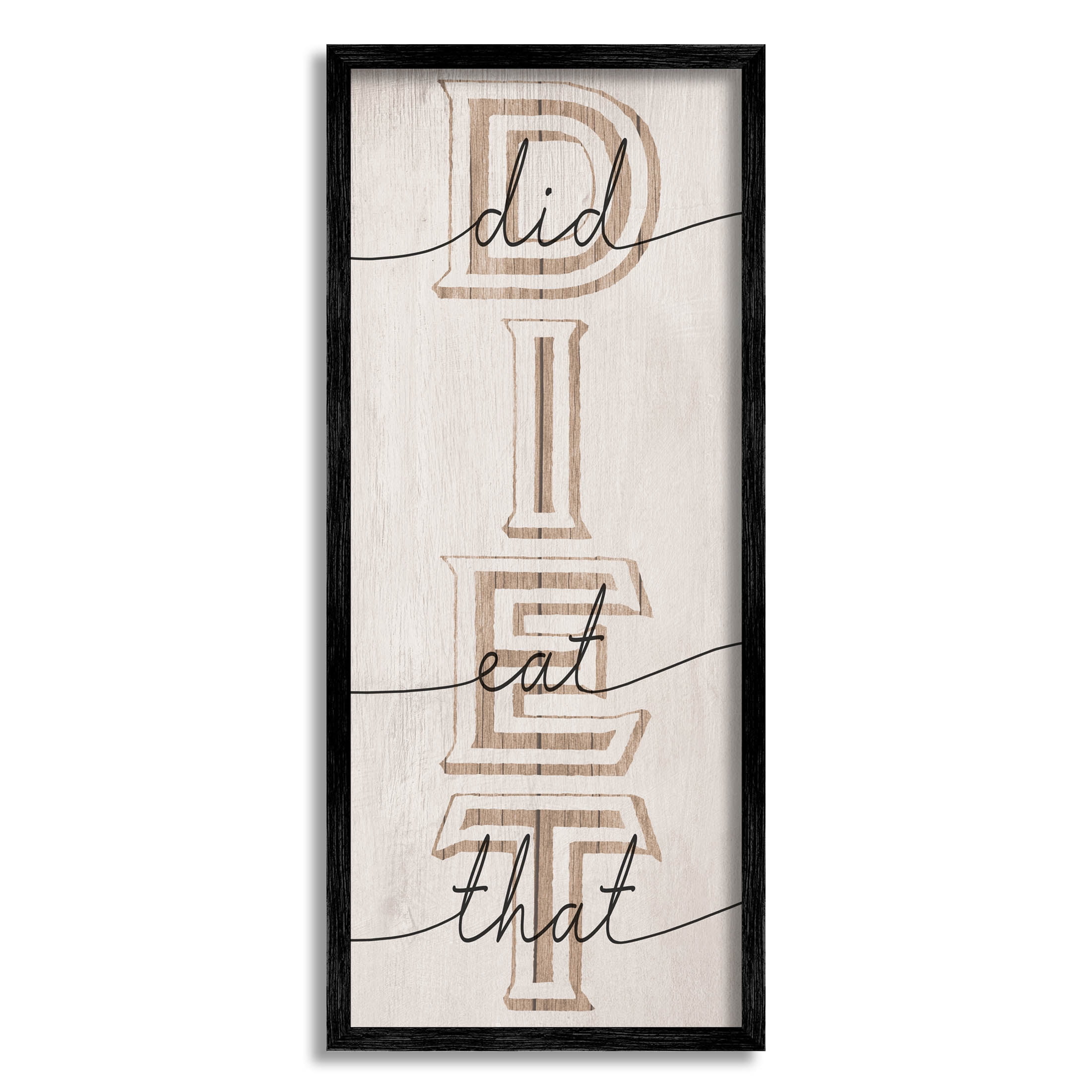 Stupell Industries Diet Did I Eat That Phrase Graphic Art Black Framed Art Print Wall Art, Design by Lil' Rue