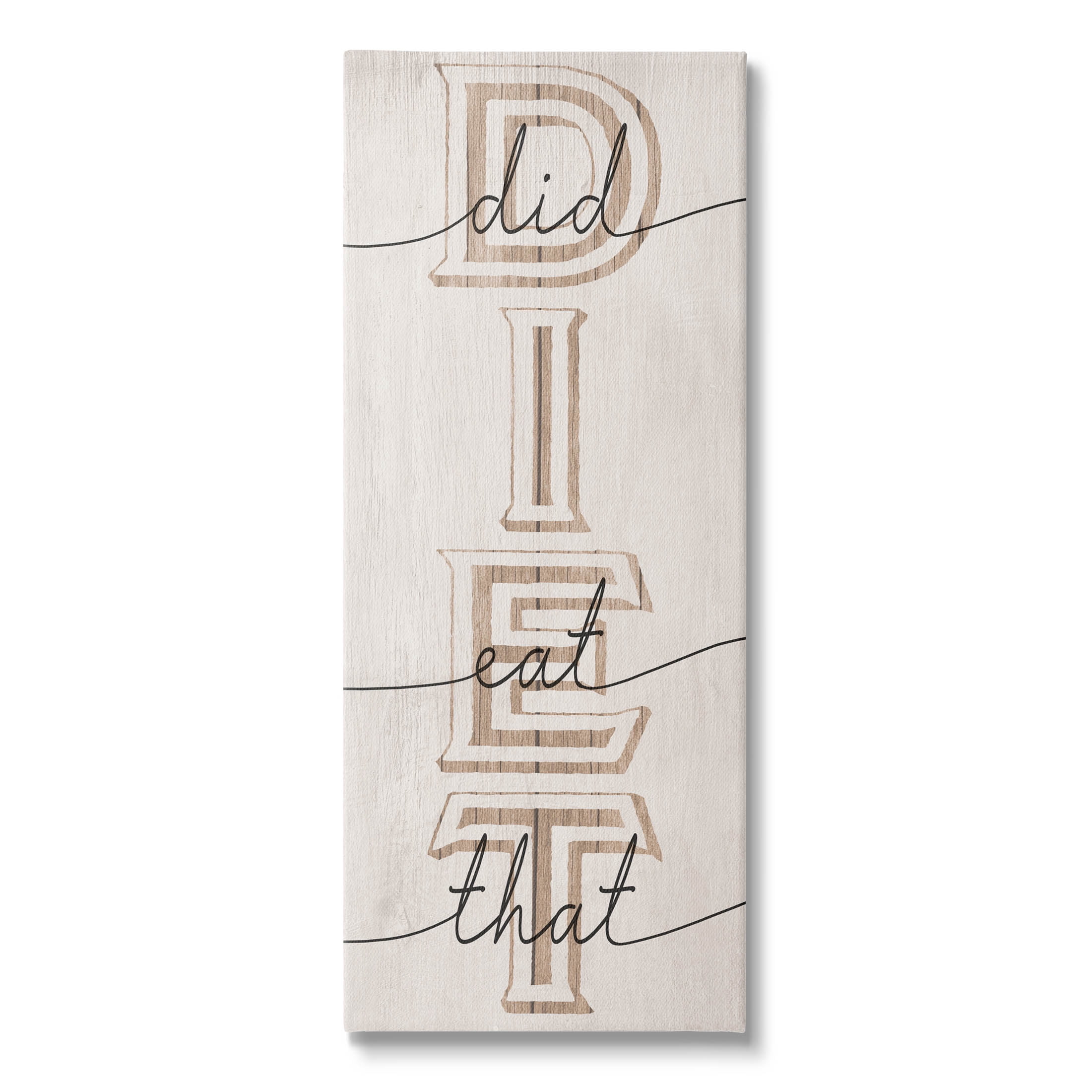 Stupell Industries Diet Did I Eat That Phrase Graphic Art Gallery Wrapped Canvas Print Wall Art, Design by Lil' Rue