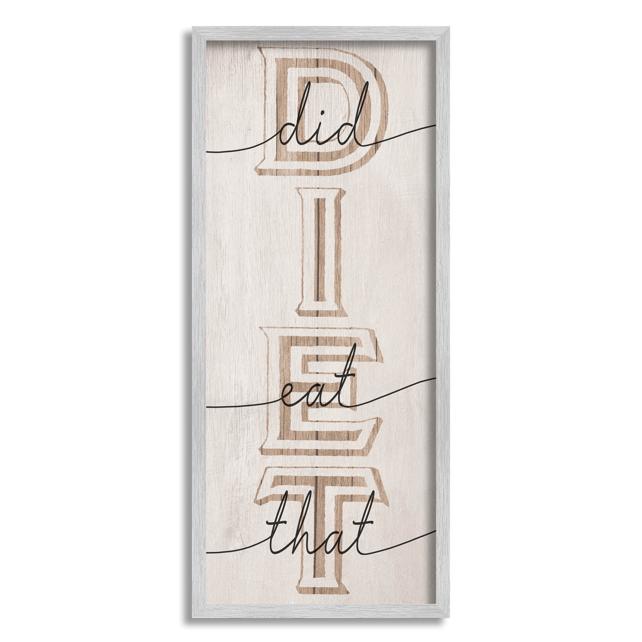 Stupell Industries Diet Did I Eat That Phrase Graphic Art Gray Framed Art Print Wall Art, Design by Lil' Rue