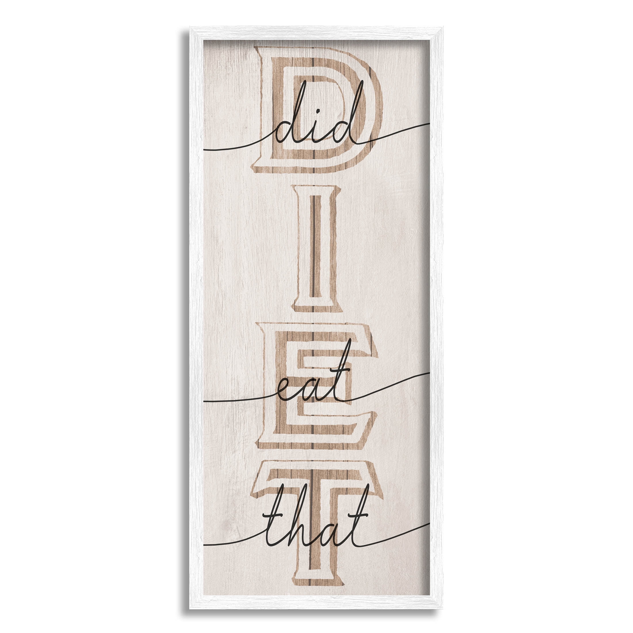 Stupell Industries Diet Did I Eat That Phrase Graphic Art White Framed Art Print Wall Art, Design by Lil' Rue