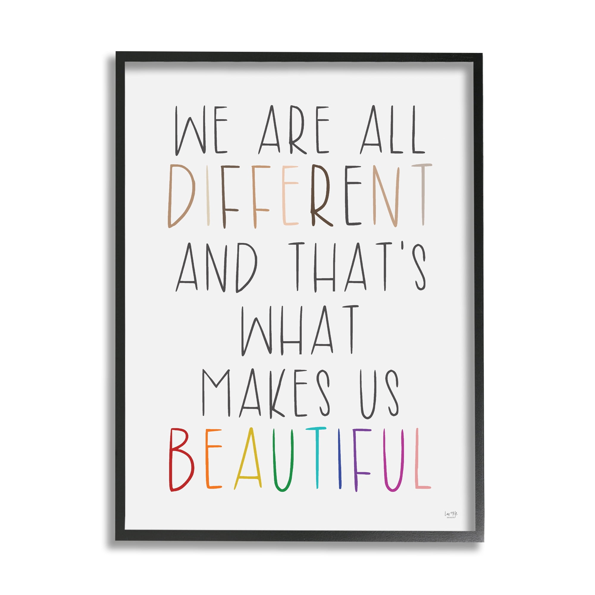 Stupell Industries Different Is Beautiful Inspirational Typography Quote , 16 x 20, Design by Lux + Me Designs