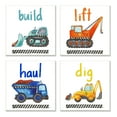 thumbnail image 1 of Stupell Industries Dig Lift Haul Build Kids' Construction Truck Vehicles, 12 x 12, Design by Elizabeth Medley, 1 of 5