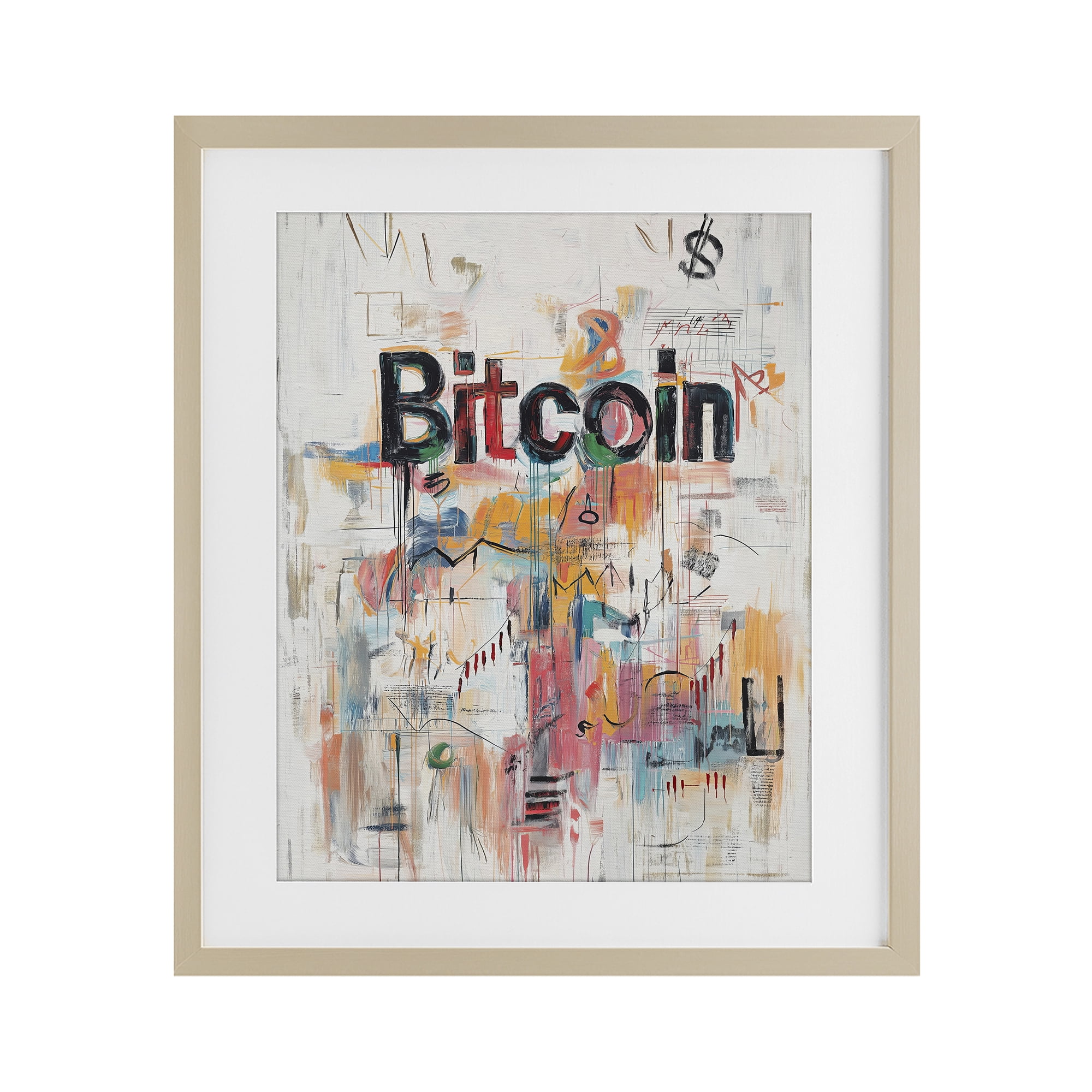 Stupell Industries Digital Currency Abstract Collage Birch Framed Print Under Glass, design by Svetlana Aleynikova