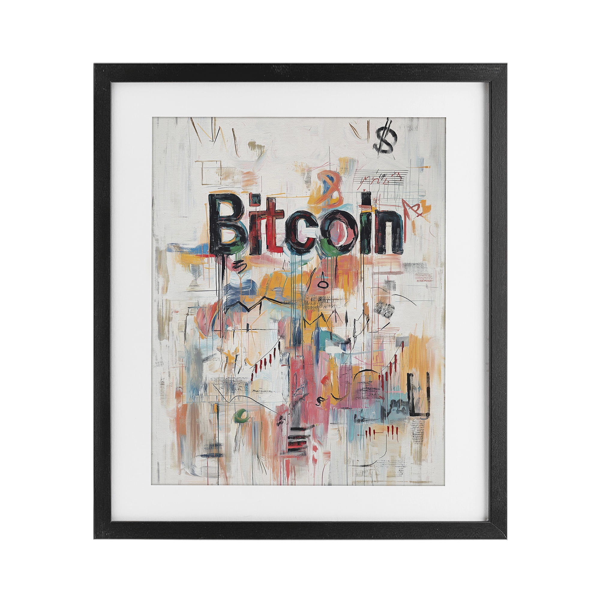 Stupell Industries Digital Currency Abstract Collage Black Framed Print Under Glass, design by Svetlana Aleynikova