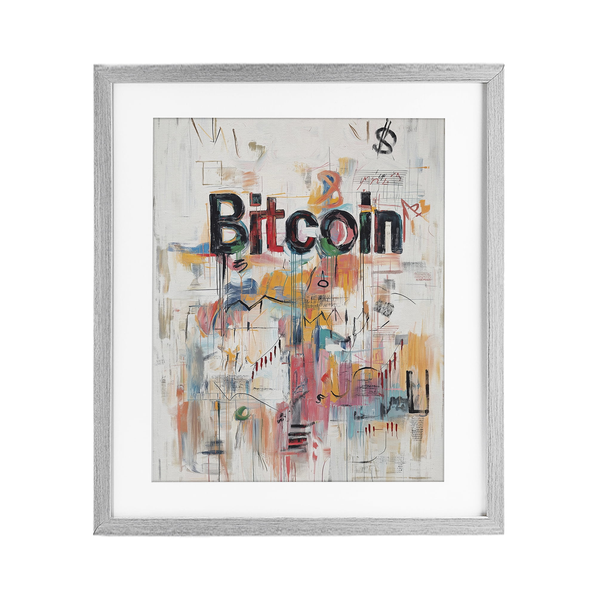 Stupell Industries Digital Currency Abstract Collage Gray Framed Print Under Glass, design by Svetlana Aleynikova