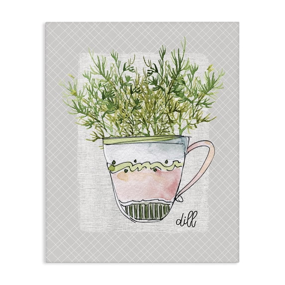 Stupell Industries Rustic Lodge Dill Herb Mug Canvas Art, 36 x 48, by Livi Finn