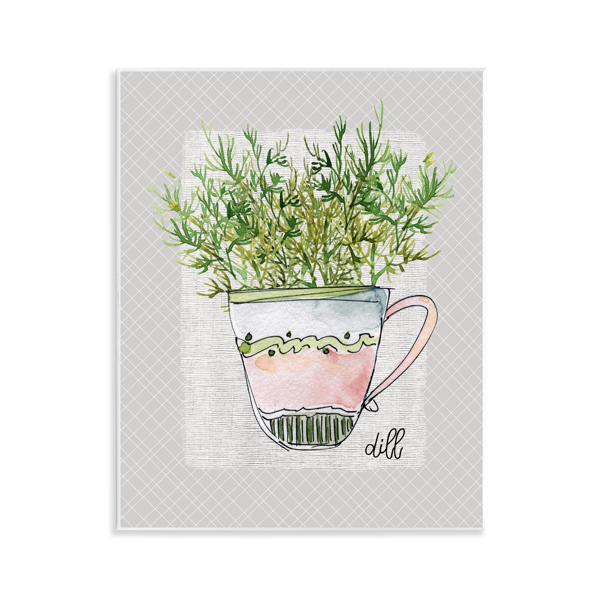 Stupell Industries Dill Herb Mug Wall Plaque Art, design by Livi Finn
