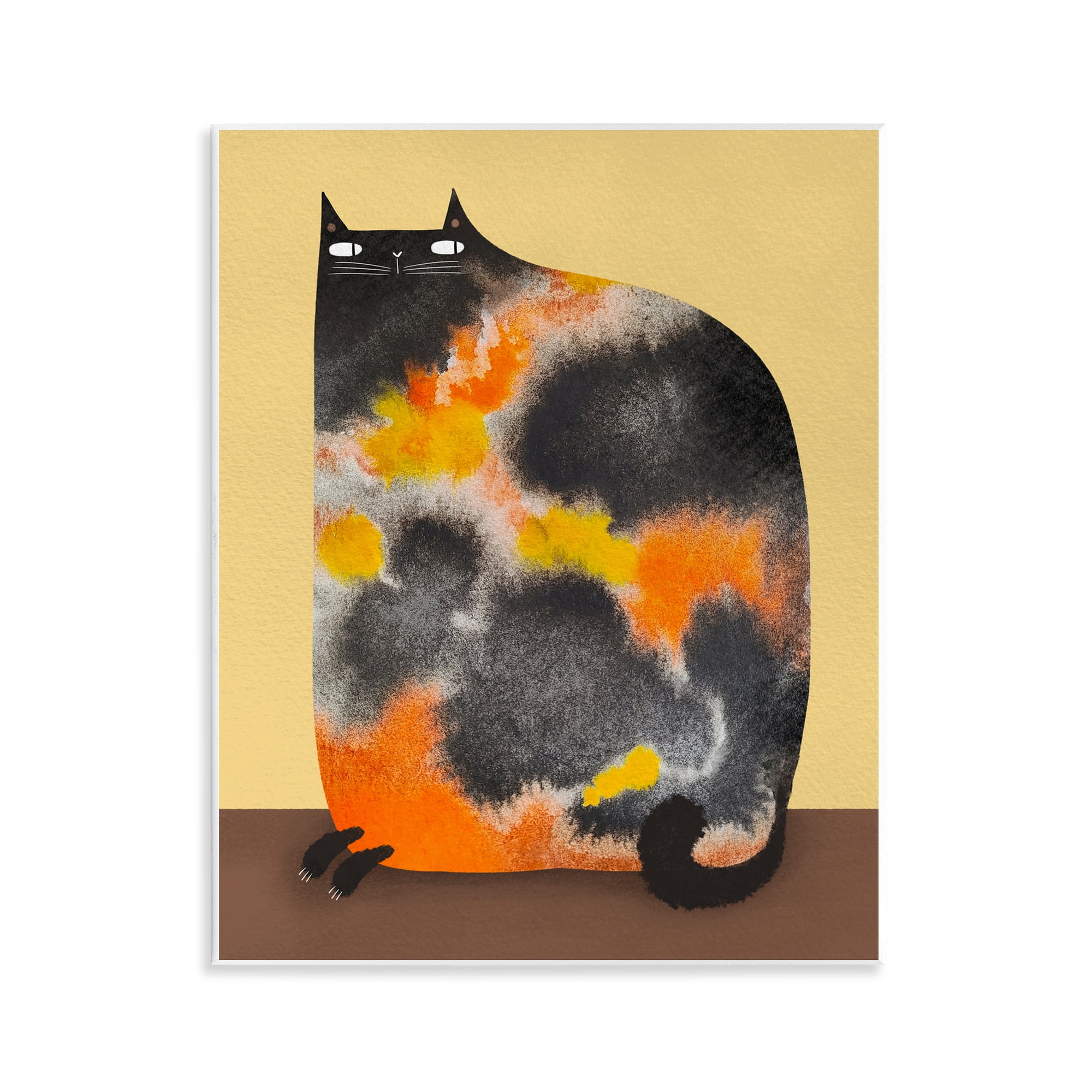 Stupell Industries Diluted Calico Cat Wall Plaque Art, design by Gabriela Avila